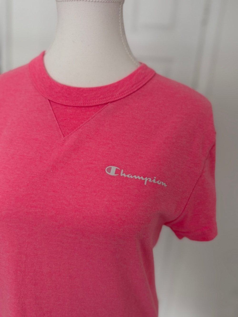 Champion Pink Logo T-Shirt Dress Casual Short Sleeve Mini Dress Size S - Picture 2 of 2